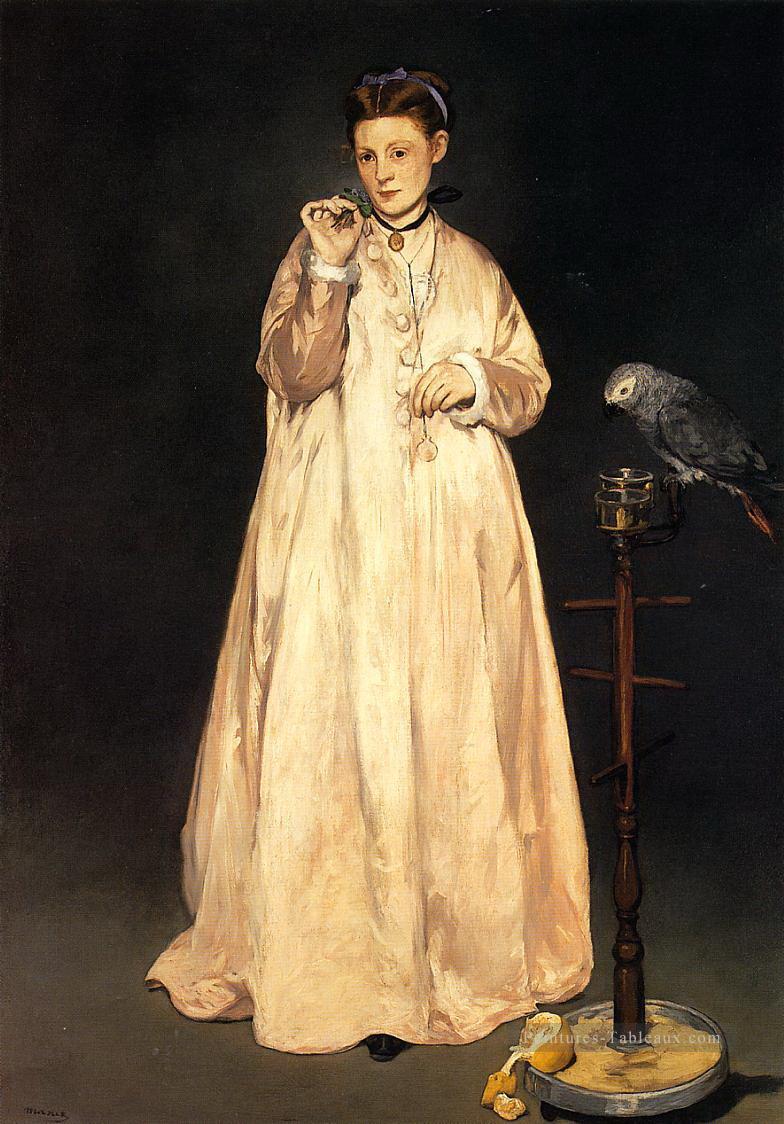 Femme avec un perroquet Édouard Manet Peintures à l'huile